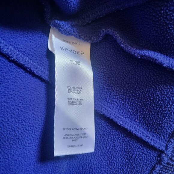 Spyder Encore Full Zip Jacket Fleece Lined Mock Neck Indigo Blue Size Kids 10-12 - Picture 11 of 12